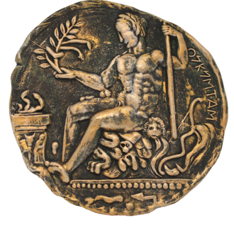 STATERE DI CROTONE HERAKLES PATINATURA ORO